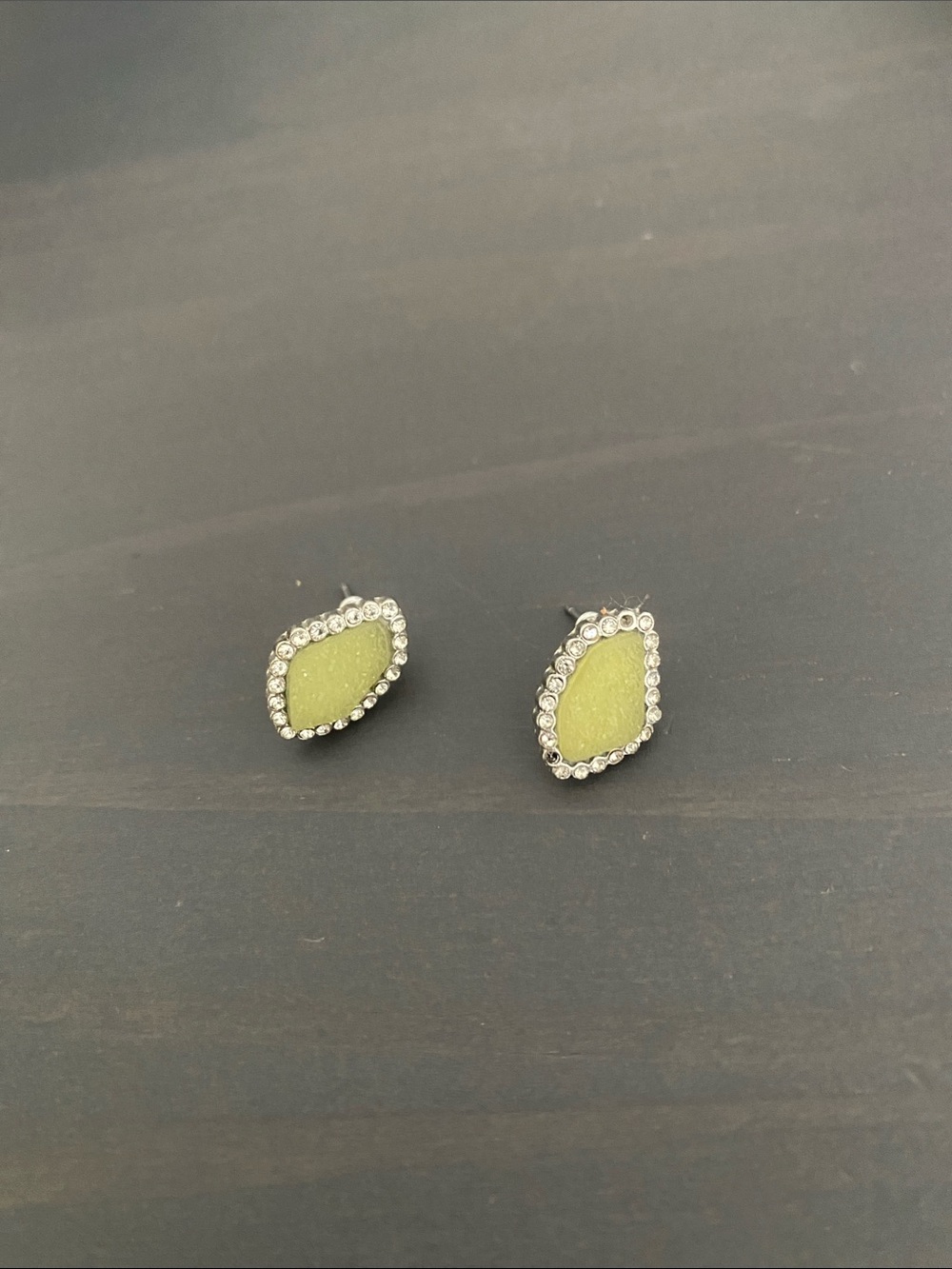 Green Teardrop Crystal-Trim Stud Earrings - Women's Jewelry